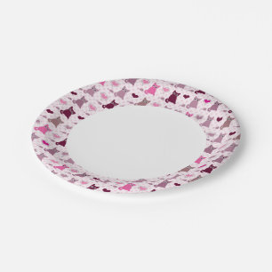 Cute kitten girls pattern paper plate