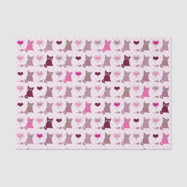 Cute kitten girls pattern tissue paper (Front)