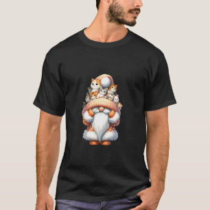 Cute Kitten Gnome Grandpa For Cat Mum And Dad Who T-Shirt