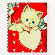 Cute Kitten Heart Vintage Cat Retro Kitty