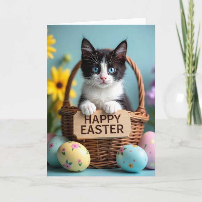 Cute Kitten Holiday Season Card (Front)