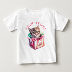 Cute Kitten in a Box Birthday Gift Baby T-Shirt