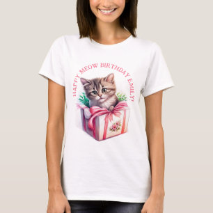 Cute Kitten in a Box Birthday Gift T-Shirt