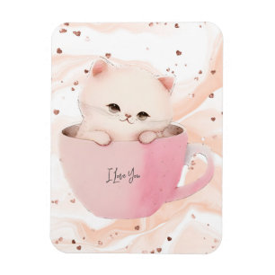 Cute Kitten in a Teacup Magnet