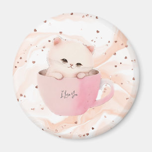 Cute Kitten in a Teacup Magnet