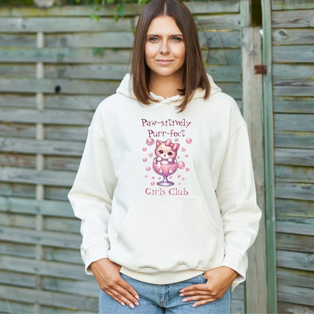 Cute Kitten in Bubble Cup Hoodie (Creator Uploaded)