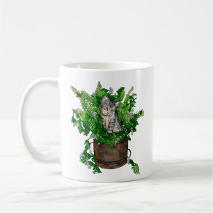 Cute Kitten in Catnip Pot Coffee Mug