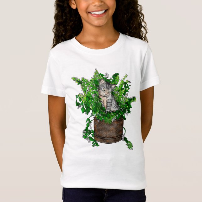 Cute Kitten in Catnip Pot   T-Shirt (Front)