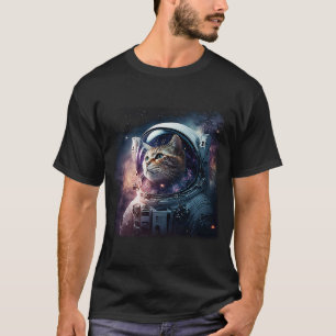 Cute Kitten In Deep Space Cat T-Shirt