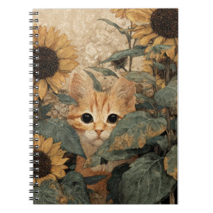 Cute Kitten in Flowers Notebook