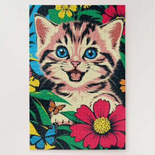 Cute Kitten in Pop Art Painting Style Puzzle