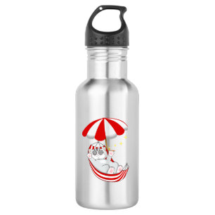 Cute Kitten in Red & White Hammock 532 Ml Water Bottle