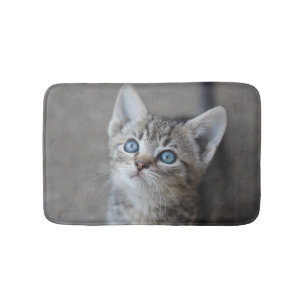 Cute Kitten In the Garden Bath Mat
