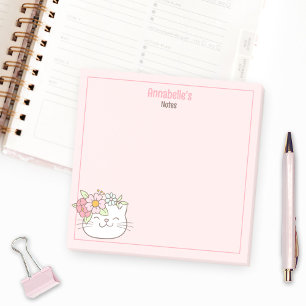 Cute Kitten Kitty Cat Pink Girly Name Post-it Notes