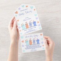 Cute Kitten Kitty Cats Hearts Baby Shower 