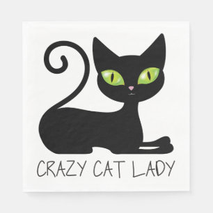 Cute Kitten Kitty Halloween Black Cat Napkin