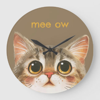 Cute Kitten Large Clock