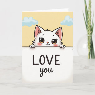 Cute Kitten Love You Card