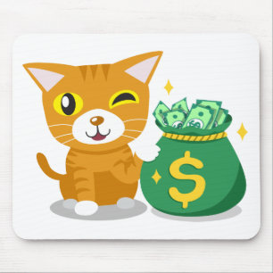 Cute Kitten Motivational Success Orange Tabby Cat Mouse Pad