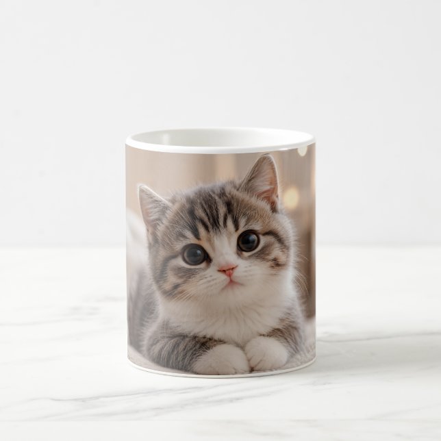 Cute Kitten Mug Design | Adorable Cat Coffee Mug (Center)
