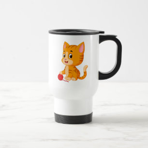Cute Kitten Orange Tabby Tiger Cat Kitty Mum Travel Mug