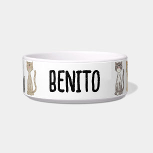 Cute Kitten Personalised Cat Bowl