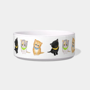 Cute kitten personalised ceramic pet bowl