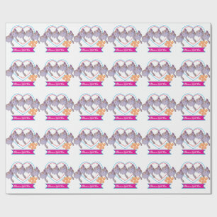 Cute Kitten Photo, Pawprint, Humor Text  Wrapping Paper