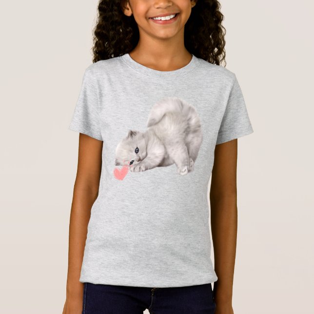 Cute Kitten Playing T-Shirt (Front)