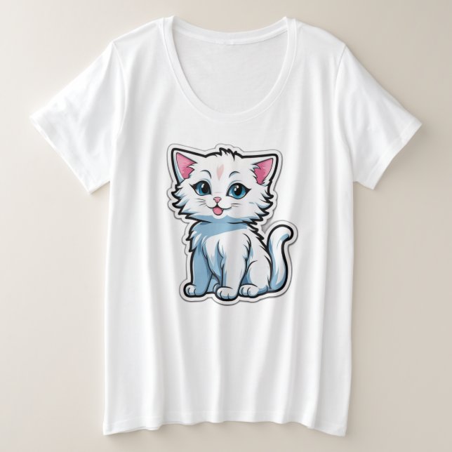 cute kitten plus size T-Shirt (Design Front)