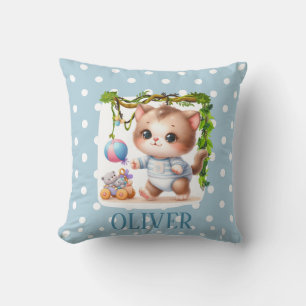 Cute Kitten Polka Dot Elegant Cushion