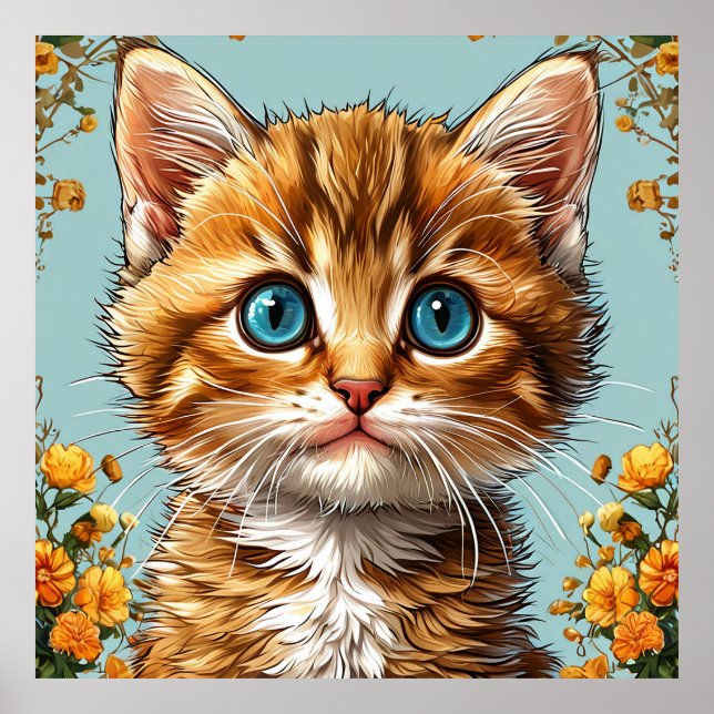 Cute kitten portrait poster (Front)