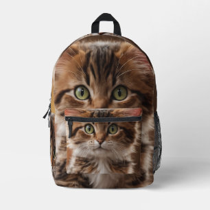 Cute Kitten  Printed Backpack