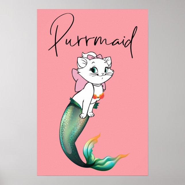 Cute Kitten Purrmaid – Fun Mermaid Cat Design Poster (Front)