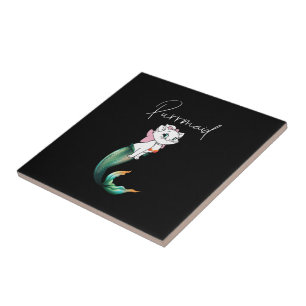 Cute Kitten Purrmaid – Fun Mermaid Cat Design Tile