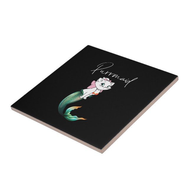 Cute Kitten Purrmaid – Fun Mermaid Cat Design Tile (Side)