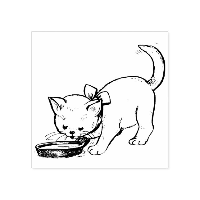 Cute Kitten  Rubber Stamp  (Imprint)