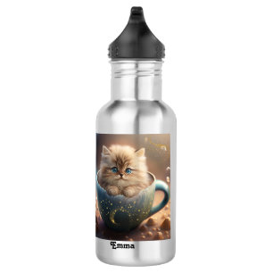 Cute Kitten Sparkle Kids School Personalized  532 Ml Water Bottle