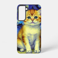 Cute Kitten Starry Night Van Gogh