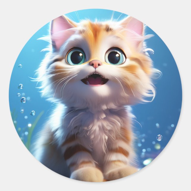 Cute Kitten Sticker (Front)