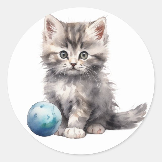 Cute Kitten Sticker (Front)