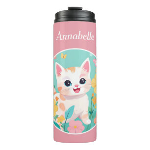 Cute Kitten Thermal Tumbler
