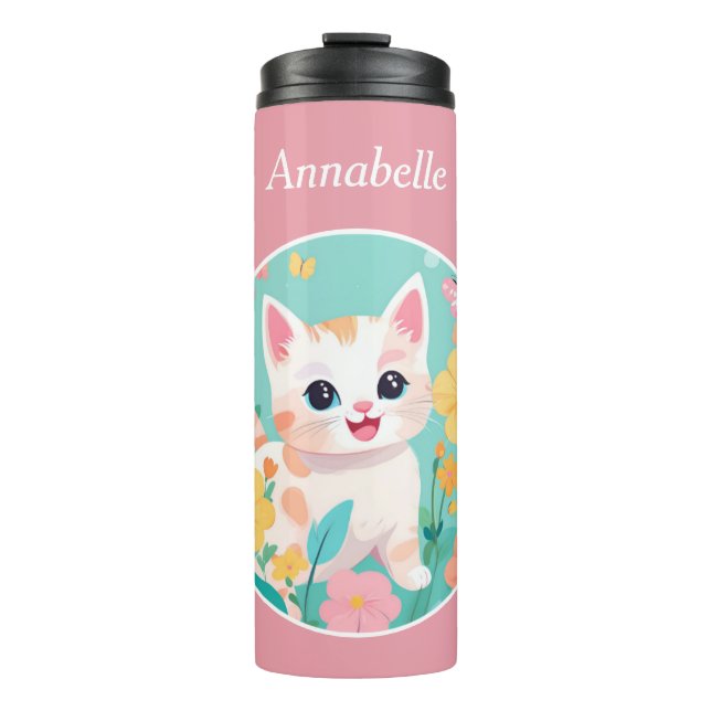 Cute Kitten Thermal Tumbler (Front)