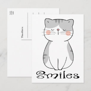 Cute Kitten Thinking Of You Missing You Hello Cat Postcard