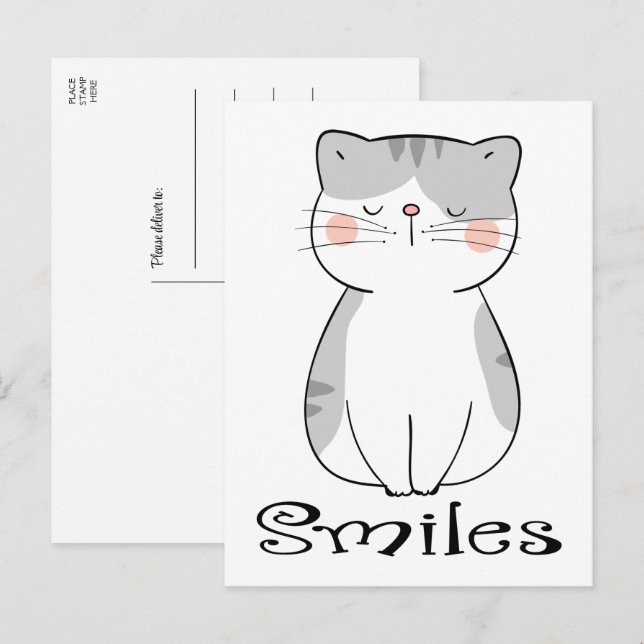 Cute Kitten Thinking Of You Missing You Hello Cat  Postcard (Front/Back)