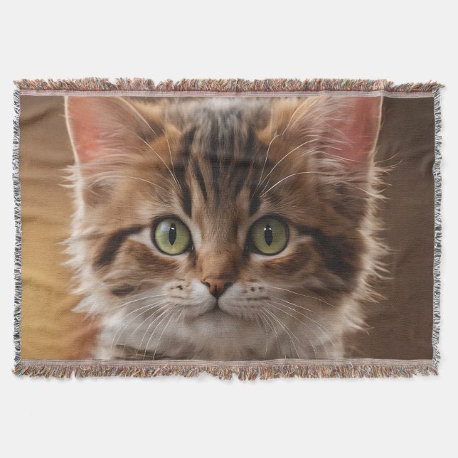 Cute Kitten  Throw Blanket (Front)