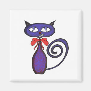 Cute Kitten With a Bow Magnet