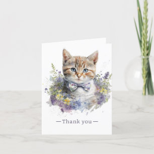 Cute Kitten with Bow Tie Thank You Card