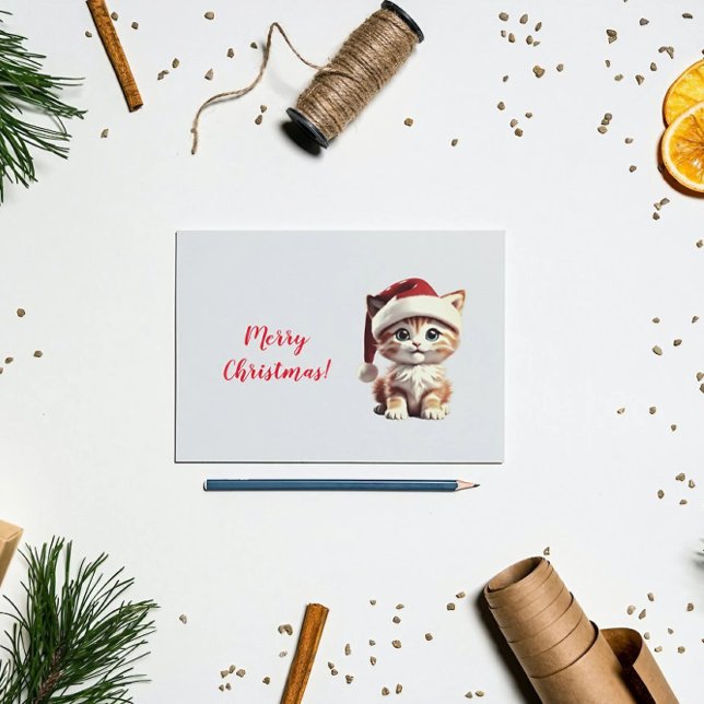 Cute kitten with Christmas Hat  Postcard (Creator Uploaded)