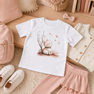Cute Kitten with Hearts Kids Back-to-School T-Shirt
